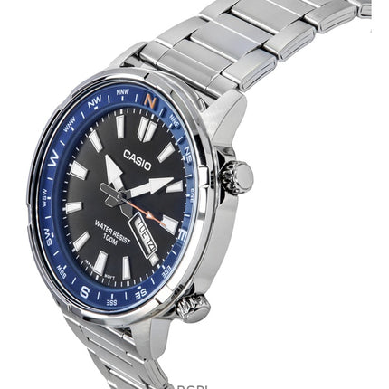 Casio Standard Analog Rostfritt Stål Svart Urtavla Quartz MTD-130D-1A2V 100M Herrklocka