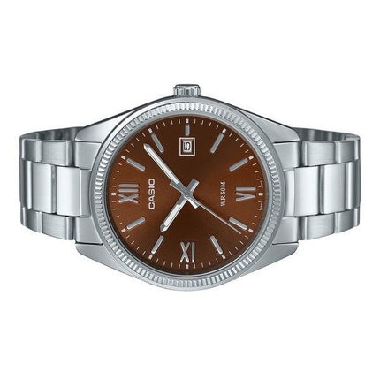 Casio Standard Analog Jon Pläterad Rostfritt Stål Brun Urtavla Quartz MTP-1302DD-5AV Herrklocka
