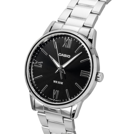 Casio analog rostfritt stål svart urtavla kvarts MTP-1303DD-1AV herrklocka