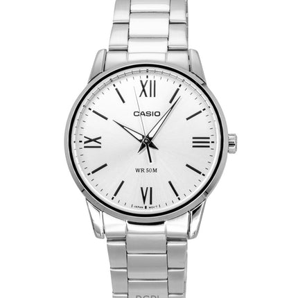 Casio analog rostfritt stål silverfärgad urtavla kvarts MTP-1303DD-7AV herrklocka
