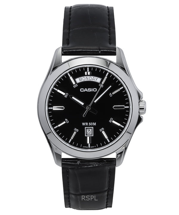 Casio Analog svart urtavla MTP-1370L-1AVDF MTP-1370L-1AV mäns klocka