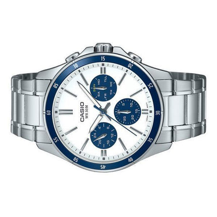 Casio Standard Analog Jon Pläterad Rostfritt stål Vit Urtavla Quartz MTP-1374D-7A2V Herrklocka