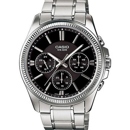 Casio Enticer Analog Rostfritt Stål Svart Urtavla Quartz MTP-1375D-1AV Herrklocka
