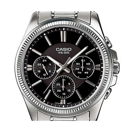 Casio Enticer Analog Rostfritt Stål Svart Urtavla Quartz MTP-1375D-1AV Herrklocka