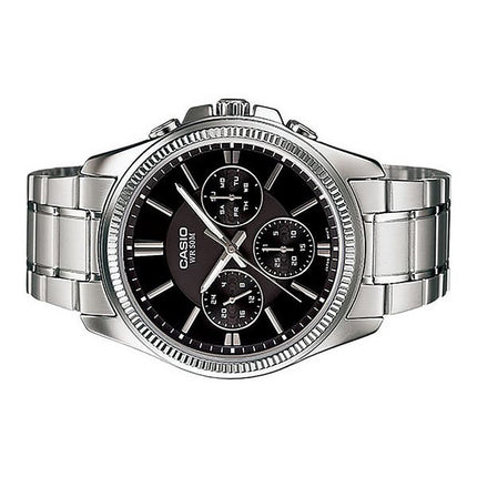 Casio Enticer Analog Rostfritt Stål Svart Urtavla Quartz MTP-1375D-1AV Herrklocka