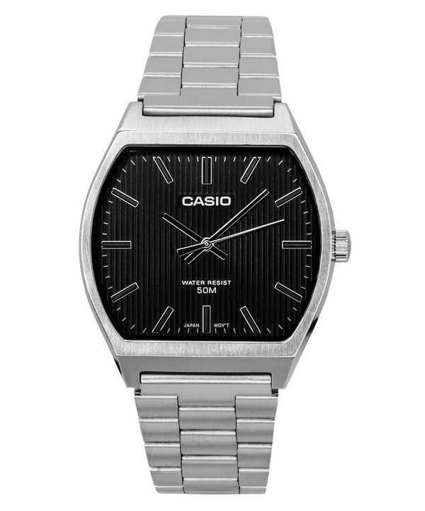 Renoverad Casio Standard Analog Rostfritt Stål Svart Urtavla Quartz MTP-B140D-1A Herrklocka