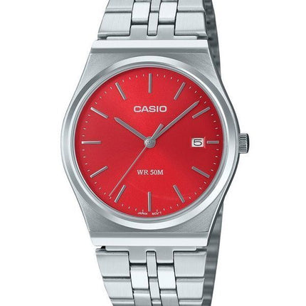 Casio Standard Analog Rostfritt Stål Röd Urtavla Quartz MTP-B145D-4A2V unisexklocka
