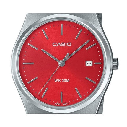 Casio Standard Analog Rostfritt Stål Röd Urtavla Quartz MTP-B145D-4A2V unisexklocka