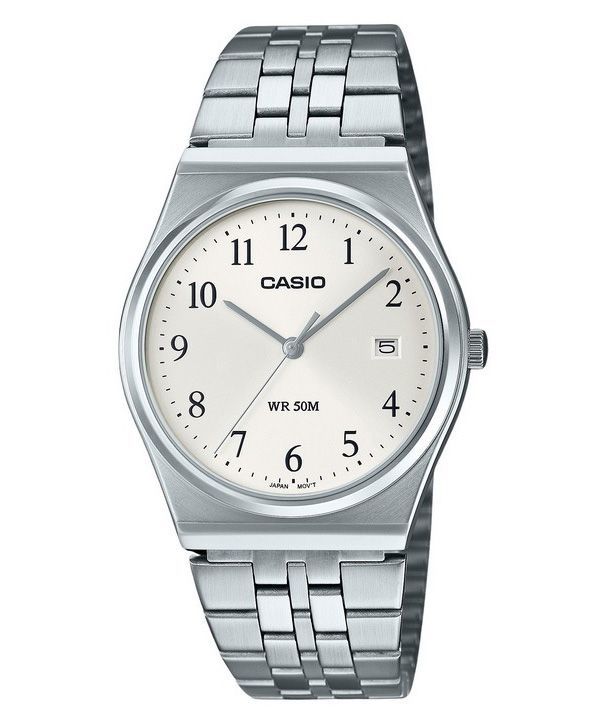 Casio Standard Analog Rostfritt Stål Vit Urtavla Quartz MTP-B145D-7B Herrklocka