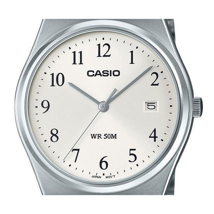 Casio Standard Analog Rostfritt Stål Vit Urtavla Quartz MTP-B145D-7B Herrklocka