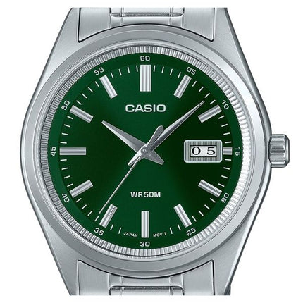 Casio Standard Analog Rostfritt Stål Grön Urtavla Quartz MTP-B180D-3AV Herrklocka