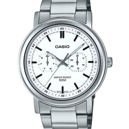 Casio Standard Analog Rostfritt Stål Vit Urtavla Quartz MTP-E335D-7EV Herrklocka