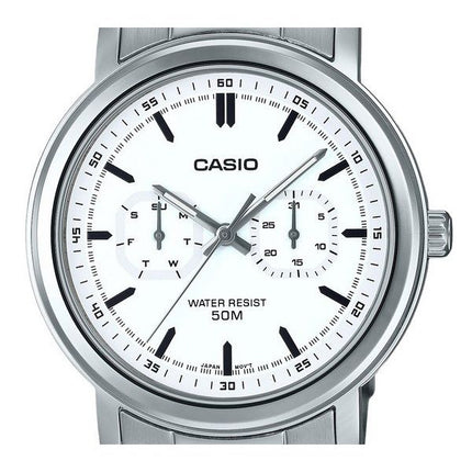 Casio Standard Analog Rostfritt Stål Vit Urtavla Quartz MTP-E335D-7EV Herrklocka
