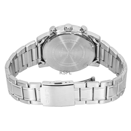 Casio analog kronograf rostfritt stål blå urtavla kvarts MTP-E510D-2A2V herrklocka