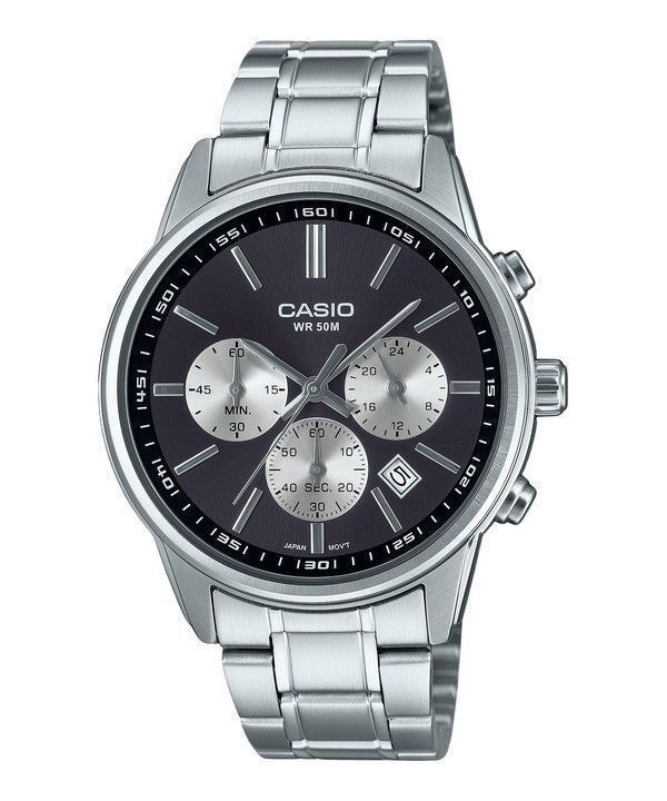 Casio Standard Analog Chronograph Rostfritt stål Grå Urtavla Quartz MTP-E515D-1AV herrklocka