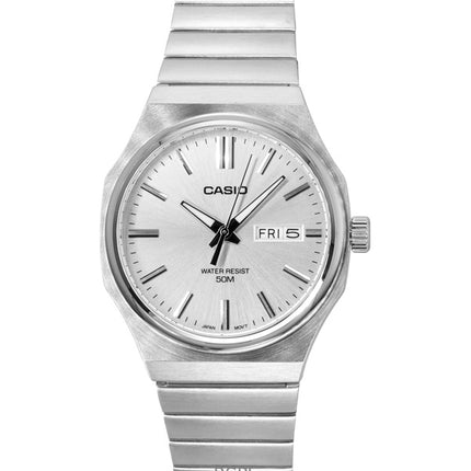 Casio Standard Analog Rostfritt Stål Silverfärgad Urtavla Quartz MTP-E735D-7AV Herrklocka