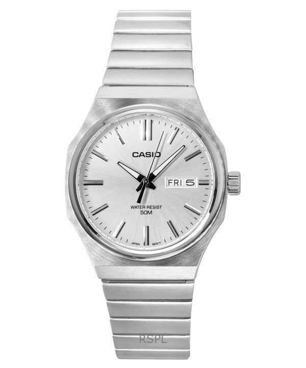Casio Standard Analog Rostfritt Stål Silverfärgad Urtavla Quartz MTP-E735D-7AV Herrklocka