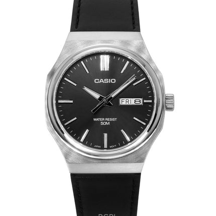 Casio Standard Analog Läderrem Grå Urtavla Quartz MTP-E735L-8AV herrklocka