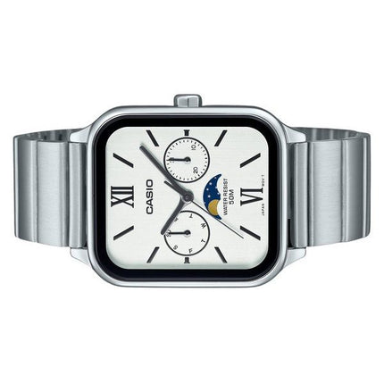 Casio Standard Analog Månfas Rostfritt Stål Vit Urtavla Quartz MTP-M305D-7A2V Herrklocka