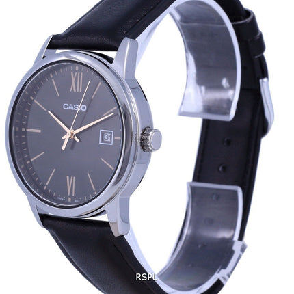 Casio Black Dial Rostfritt stÃ¥l Analog kvarts MTP-V002L-1B3 MTPV002L-1 Herrklocka