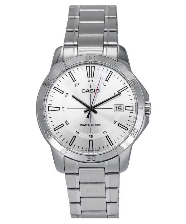 Casio Standard Analog Rostfritt Stål Silver Urtavla Quartz MTP-V004D-7C Herrklocka