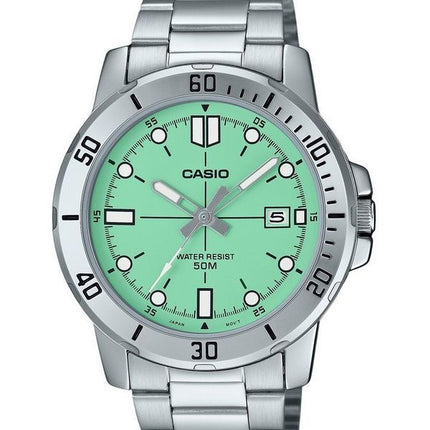 Casio Standard Analog Rostfritt stål Mintgrön Urtavla Quartz MTP-VD01D-3E1V Herrklocka