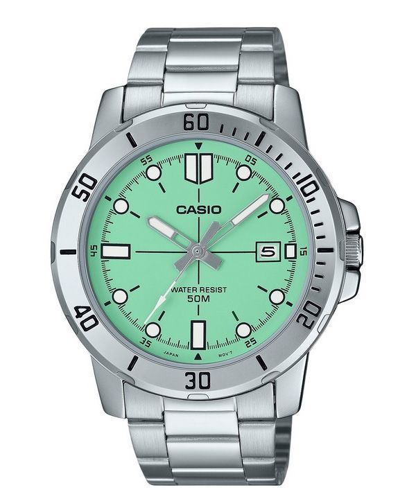Casio Standard Analog Rostfritt stål Mintgrön Urtavla Quartz MTP-VD01D-3E1V Herrklocka