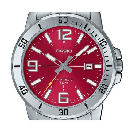 Casio Standard Analog Rostfritt Stål Röd Urtavla Quartz MTP-VD01D-4BV Herrklocka