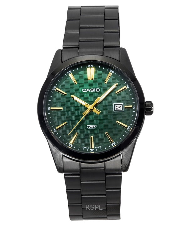 Casio Standard Analog Jon Pläterad Rostfritt Stål Grön Urtavla Quartz MTP-VD03B-3A Herrklocka