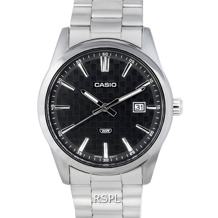 Casio Analog Rostfritt Stål Svart Urtavla Kvarts MTP-VD03D-1A MTPVD03D-1 Herrklocka