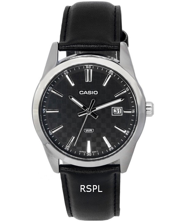Casio Analog Läderrem Svart Urtavla Quartz MTP-VD03L-1A MTPVD03L-1 Herrklocka
