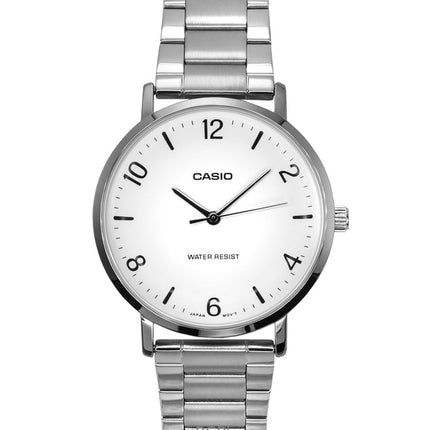 Casio Standard Analog Rostfritt Stål Vit Urtavla Quartz MTP-VT03D-7B Herrklocka