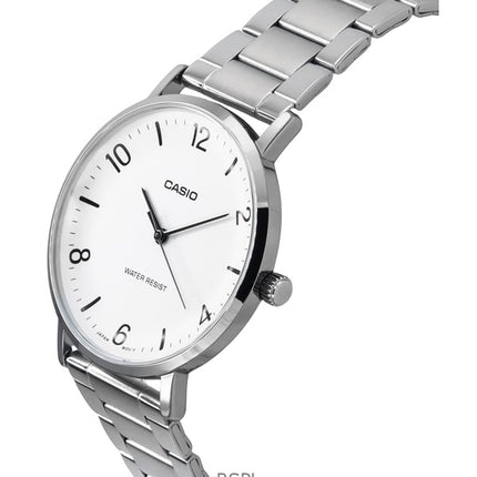 Casio Standard Analog Rostfritt Stål Vit Urtavla Quartz MTP-VT03D-7B Herrklocka