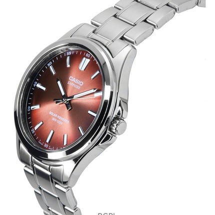 Casio Standard Analog Rostfritt Stål Brun Urtavla Solar MTS-RS100D-5A Herrklocka