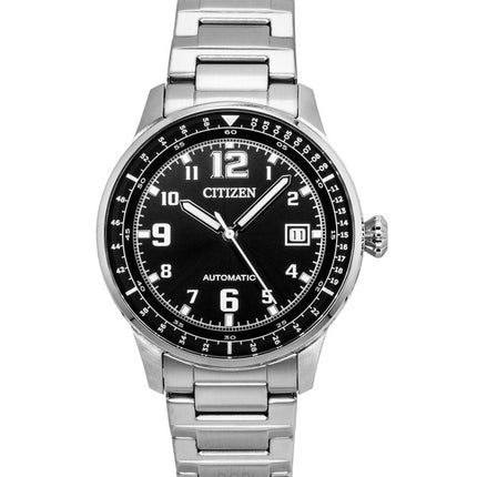 Citizen Urban Military rostfritt stål svart urtavla automatisk NJ0190-51E 100M herrklocka