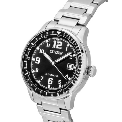 Citizen Urban Military rostfritt stål svart urtavla automatisk NJ0190-51E 100M herrklocka