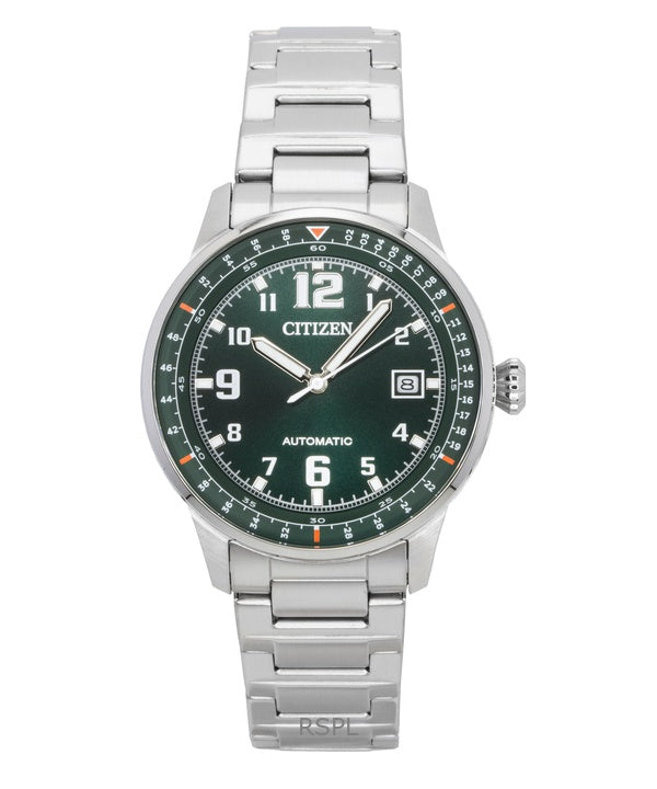 Citizen Urban Military rostfritt stål grön urtavla automatisk NJ0190-51X 100M herrklocka