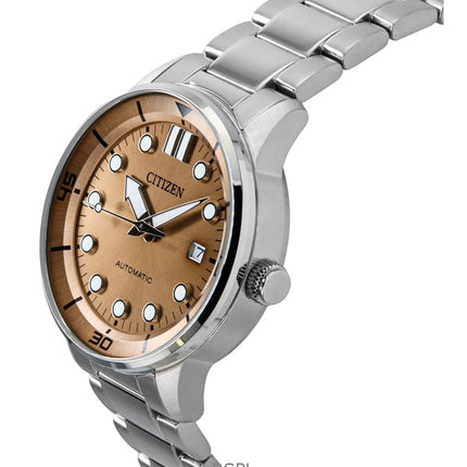 Citizen rostfritt stål brons urtavla automatisk NJ0191-83X 100M herrklocka