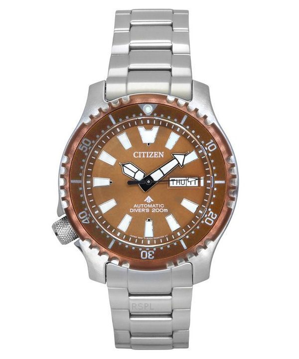Citizen Promaster Marine Limited Edition Copper Dial Automatic Diver',s NY0164-65X 200M herrklocka med extra rem