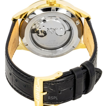 Citizen läderarmband vit urtavla automatisk NY4059-09A herrklocka