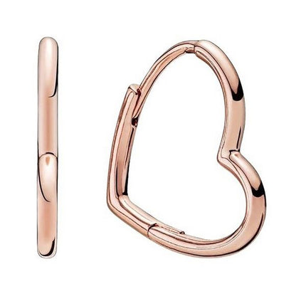 Pandora Asymmetric Heart Hoop Örhängen 288307 för kvinnor