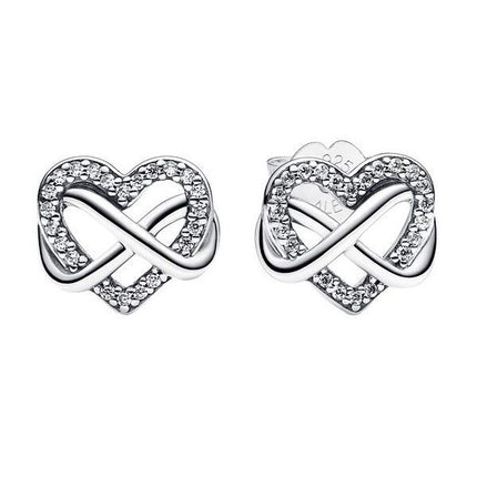 Pandora Sparkling Infinity Heart Stud örhängen 292667C01 för kvinnor
