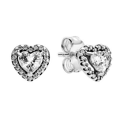 Pandora Elevated Heart Stud Örhängen 298427C01 För kvinnor