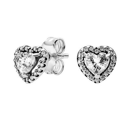 Pandora Elevated Heart Stud Örhängen 298427C01 För kvinnor