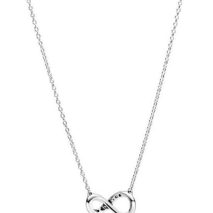 Pandora Moments Infinity Sterling Silver Collier Halsband med klar Cubic Zirconia 398821C01-50 för kvinnor