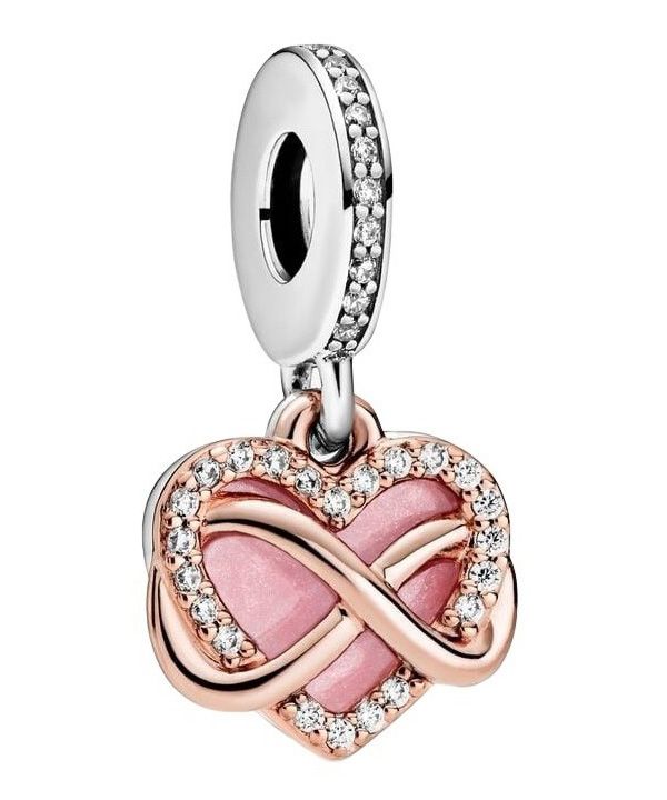Pandora Sparkling Infinity Heart Dangle Charm med klara Cubic Zirconia 788878C01 för kvinnor