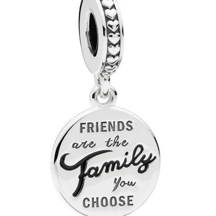 Pandora Friends Are Family Dinglar Charm med svart emalj 798124EN16 för kvinnor