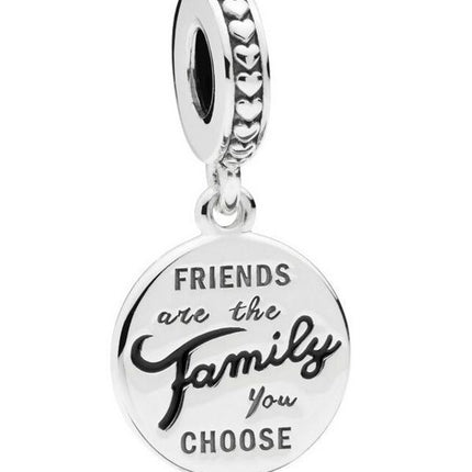 Pandora Friends Are Family Dinglar Charm med svart emalj 798124EN16 för kvinnor