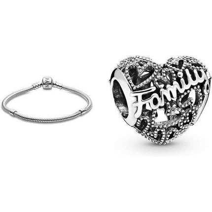 Pandora Family Heart Sterling Silver Berlock 798571C00 För kvinnor