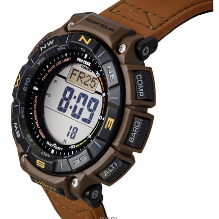 Casio Pro Trek Climber Line digital läderrem solcellsklocka PRG-340L-5 100M herrklocka